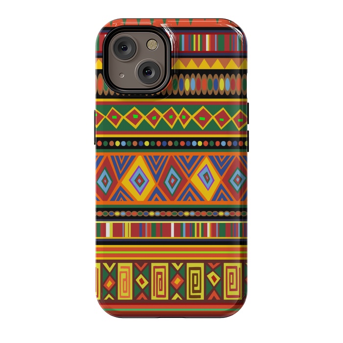iPhone 14 StrongFit Ethnic Colorful Pattern Africa Art by BluedarkArt