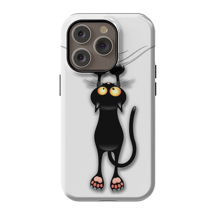 iPhone 14 Pro StrongFit Fun and Naughty Cat Falling Down  by BluedarkArt