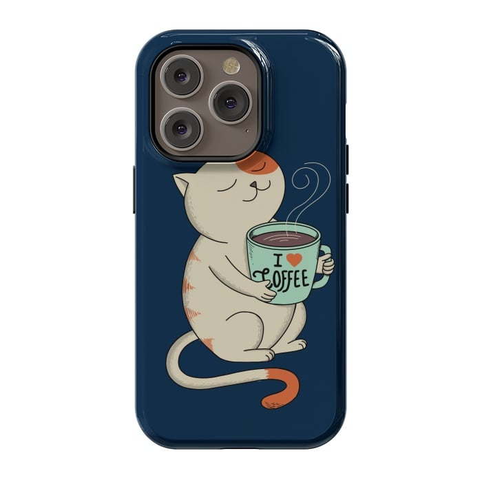 iPhone 14 Pro StrongFit Cat and Coffee 2 by Coffee Man