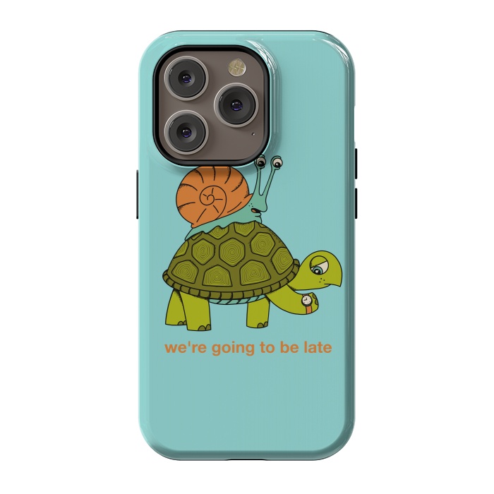 iPhone 14 Pro StrongFit Turtle and Snail-2 by Coffee Man
