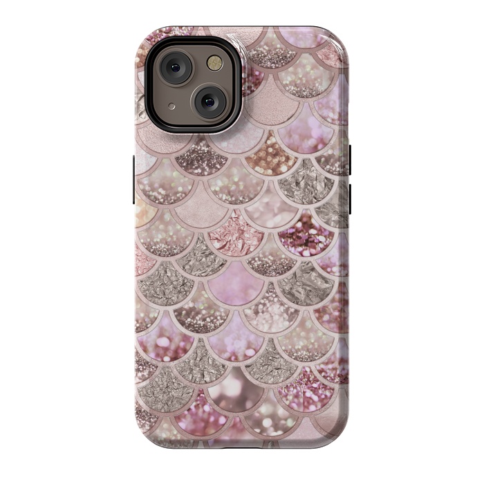 iPhone 14 StrongFit Multicolor Pink & Rose Gold Mermaid Scales by  Utart