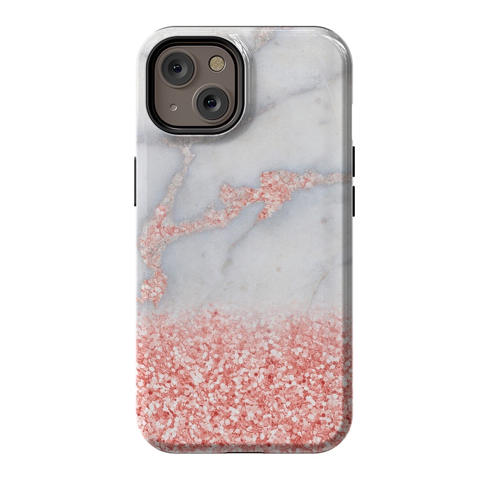 iPhone 14 StrongFit Sparkly Pink Rose Gold Glitter Ombre Bohemian Marble by  Utart