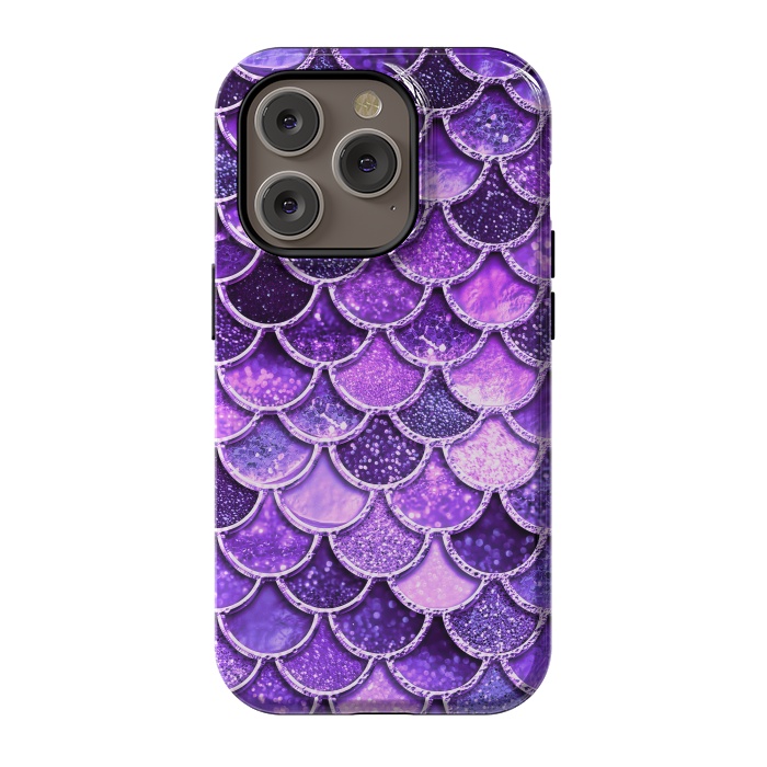iPhone 14 Pro StrongFit Ultra Violet Glitter Mermaid Scales by  Utart
