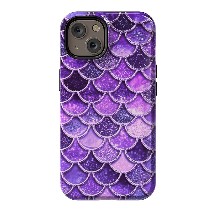 iPhone 14 StrongFit Ultra Violet Glitter Mermaid Scales by  Utart