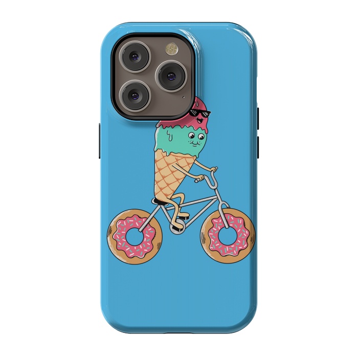 iPhone 14 Pro StrongFit Donut Bicycle Blue by Coffee Man