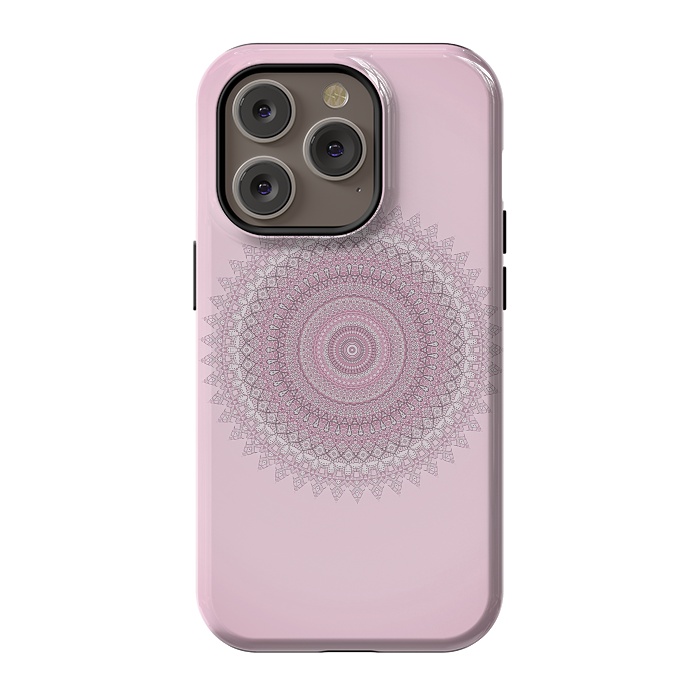 iPhone 14 Pro StrongFit Soft Pink Mandala by Andrea Haase