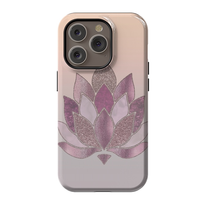 iPhone 14 Pro StrongFit Shimmering Lotus Flower Symbol 2 by Andrea Haase