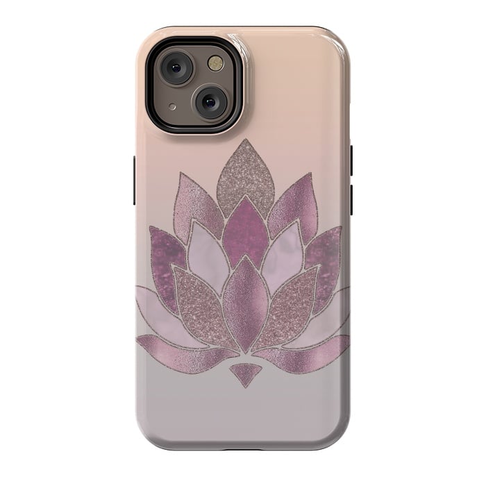iPhone 14 StrongFit Shimmering Lotus Flower Symbol 2 by Andrea Haase