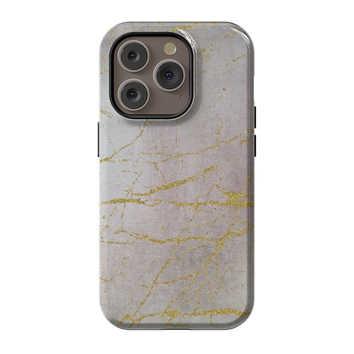 iPhone 14 Pro StrongFit Rose Gold Glamour Marble 2 by Andrea Haase