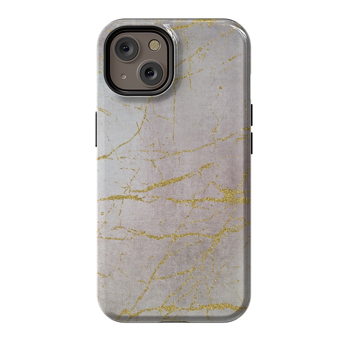 iPhone 14 StrongFit Rose Gold Glamour Marble 2 by Andrea Haase