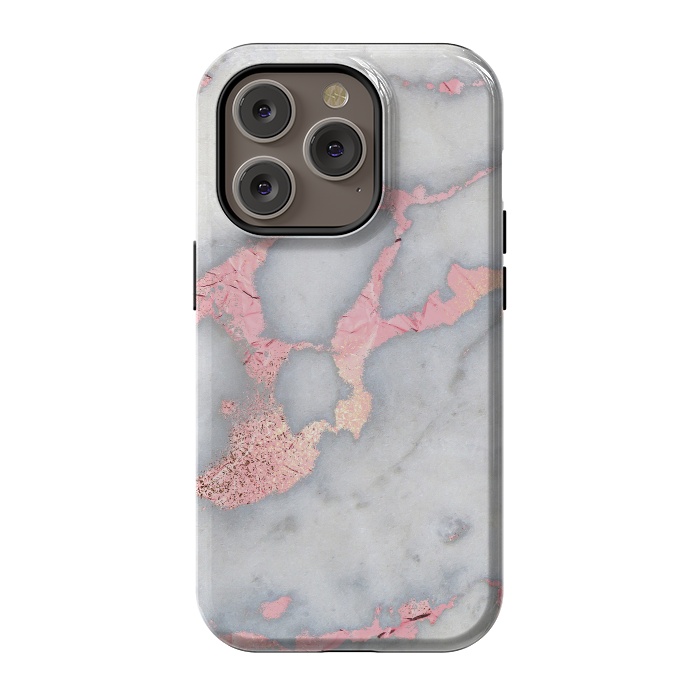 iPhone 14 Pro StrongFit Marble with Rose Gold Veins by  Utart