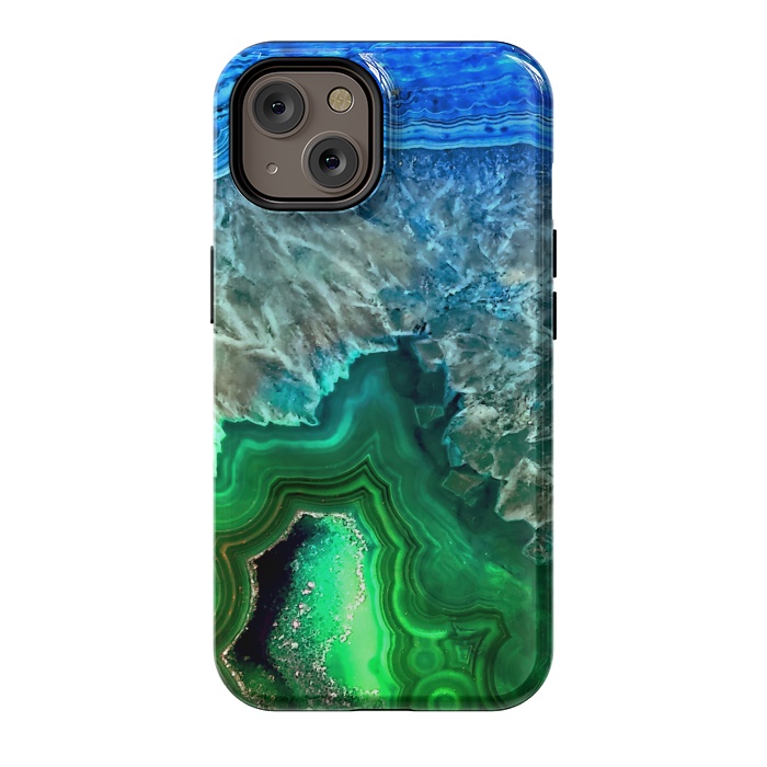 iPhone 14 StrongFit Blue and Green Agate  by  Utart
