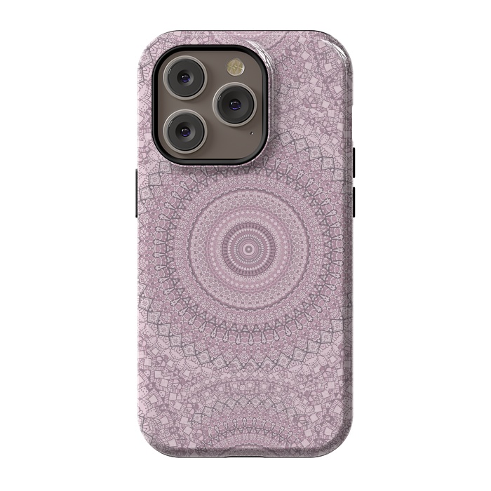 iPhone 14 Pro StrongFit Pastel Pink Mandala Art by Andrea Haase