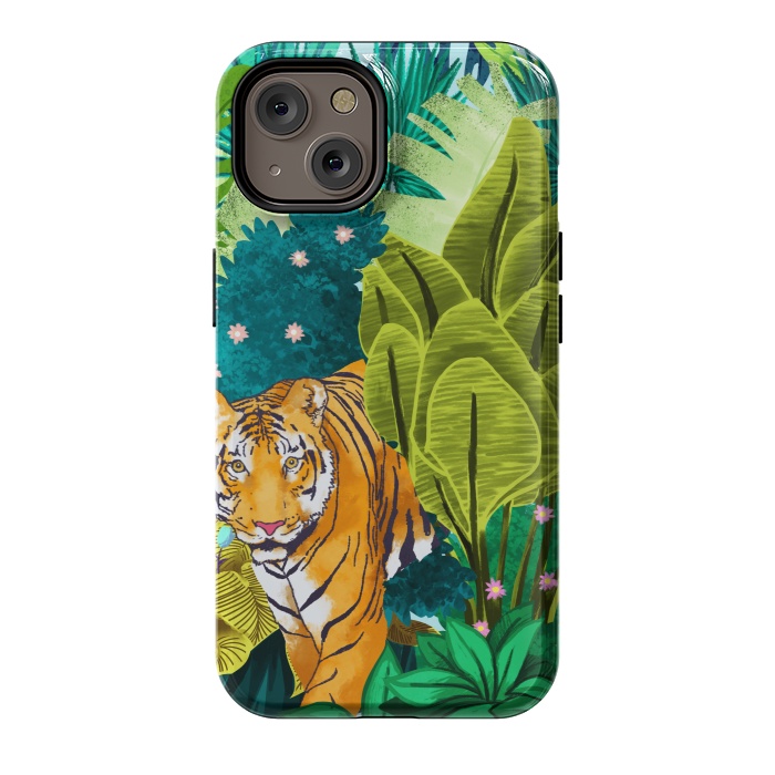 iPhone 14 StrongFit Jungle Tiger by Uma Prabhakar Gokhale