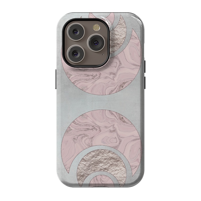 iPhone 14 Pro StrongFit Marble Rose Gold Half Moon by Andrea Haase