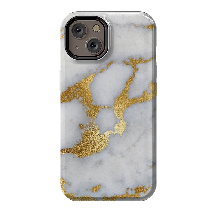 iPhone 14 StrongFit Marble with Gold Metal Foil Veins by  Utart
