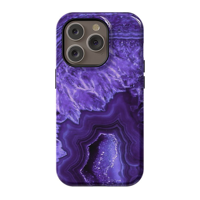 iPhone 14 Pro StrongFit Ultra Violet Pantone Agate Geode by  Utart