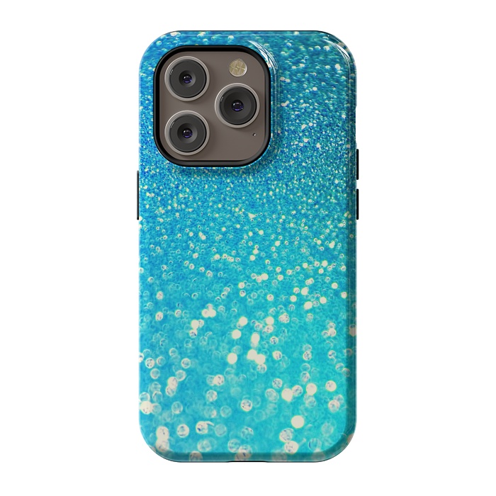 iPhone 14 Pro StrongFit Ocean Azure Blue Glitter by  Utart