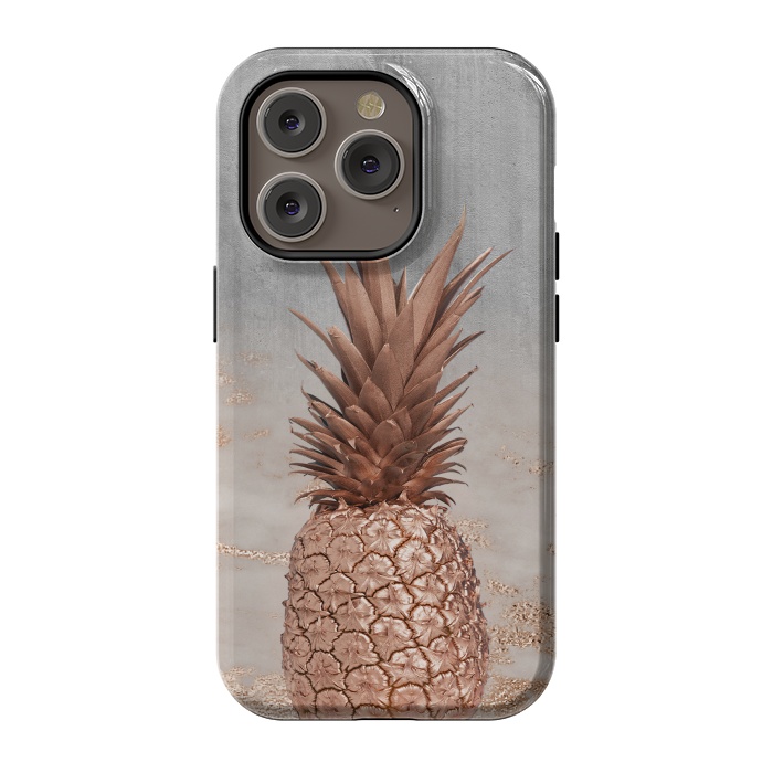 iPhone 14 Pro StrongFit Rose Gold Pineapple and Marble by  Utart