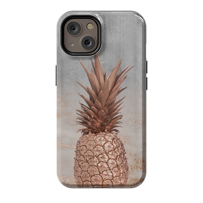 iPhone 14 StrongFit Rose Gold Pineapple and Marble by  Utart