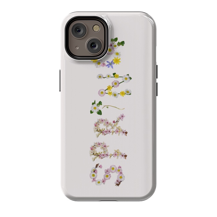 iPhone 14 StrongFit Spring - Flower Typography  by  Utart