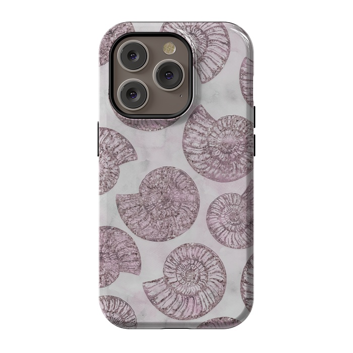 iPhone 14 Pro StrongFit Soft Pink Fossils  by Andrea Haase