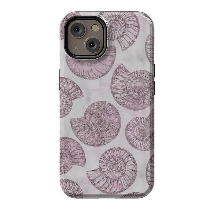iPhone 14 StrongFit Soft Pink Fossils  by Andrea Haase