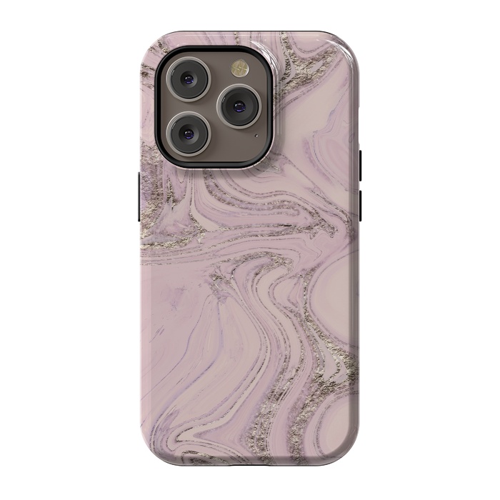 iPhone 14 Pro StrongFit Glamorous Sparke Soft Pink Marble 2 by Andrea Haase