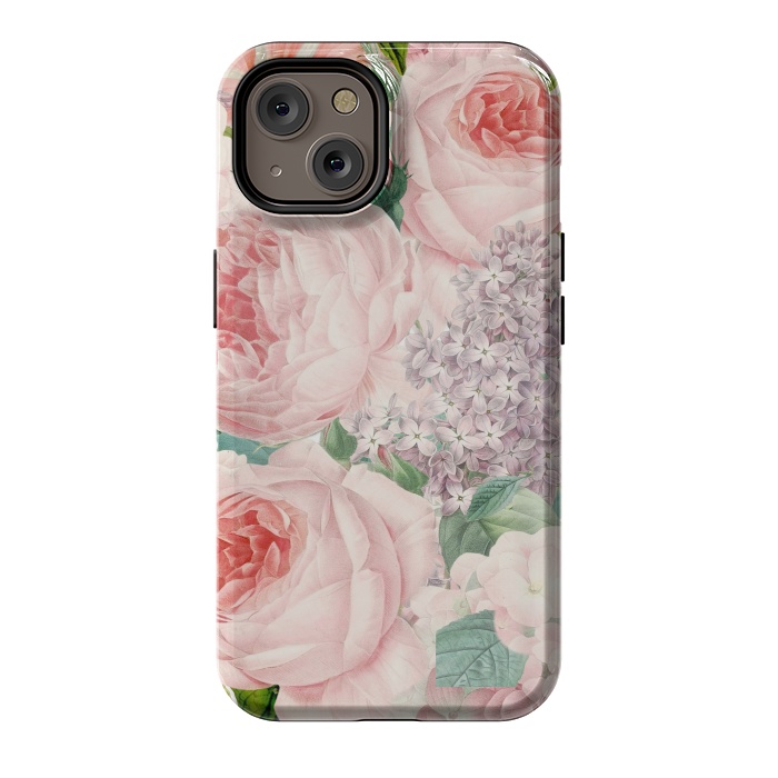 iPhone 14 StrongFit Pink Retro Watercolor Roses by  Utart
