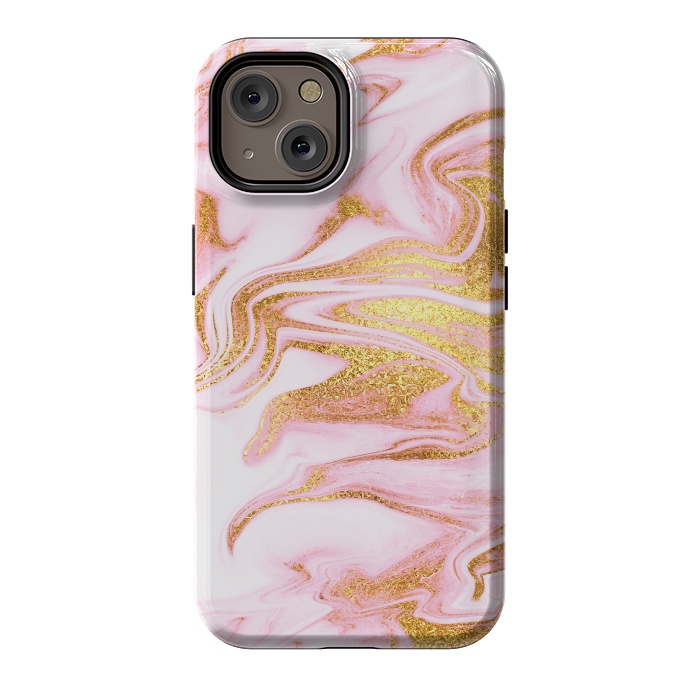 iPhone 14 StrongFit Pink and gold Fluid Marble by  Utart