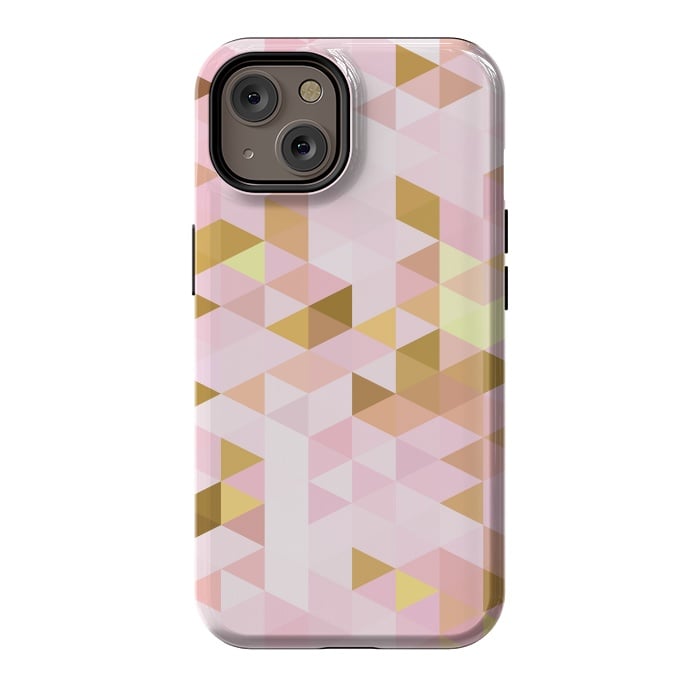 iPhone 14 StrongFit Pink and Rose Gold Marble Triangle Pattern by  Utart