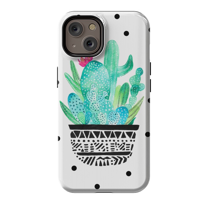 iPhone 14 StrongFit Pot Me A Cacti! Dots by Amaya Brydon