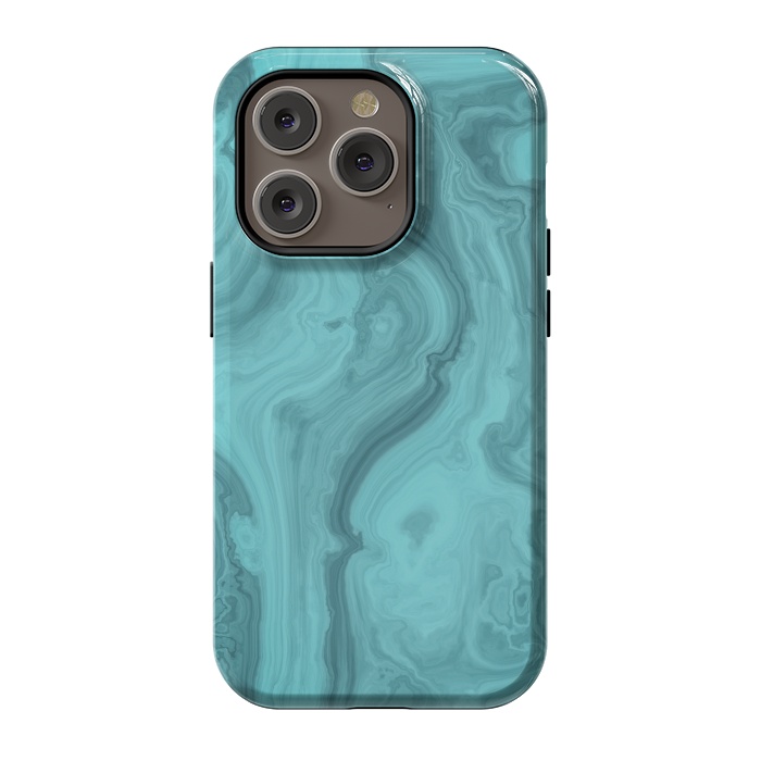 iPhone 14 Pro StrongFit Turquoise Marble 2 by Andrea Haase