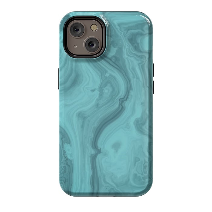 iPhone 14 StrongFit Turquoise Marble 2 by Andrea Haase