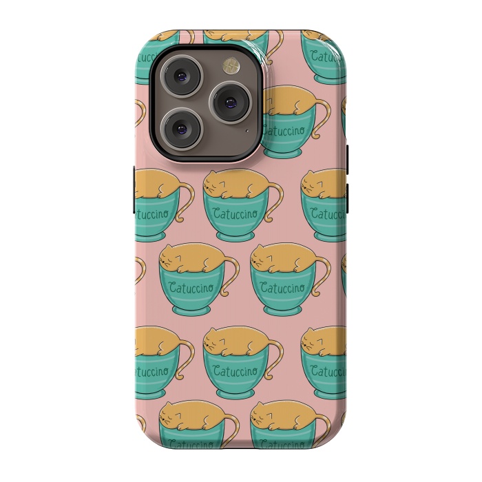 iPhone 14 Pro StrongFit Catuccino Pattern 2 by Coffee Man