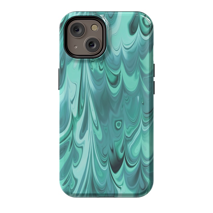 iPhone 14 StrongFit Faux Turquoise Marble 2 by Andrea Haase