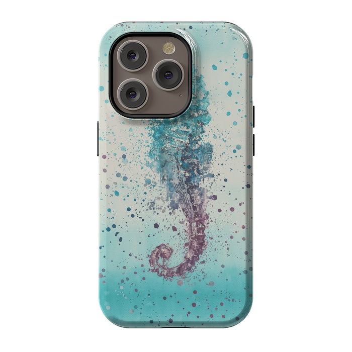 iPhone 14 Pro StrongFit Seahorse Watercolor Art by Andrea Haase