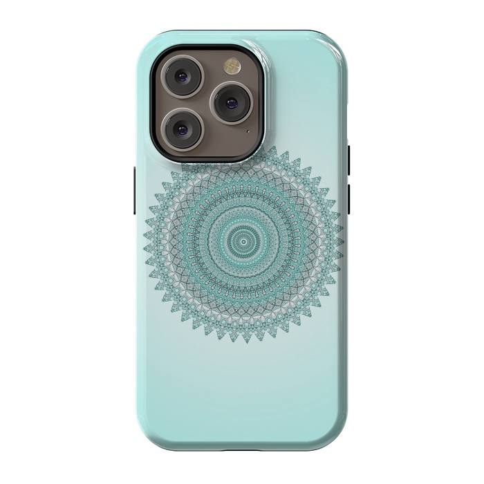 iPhone 14 Pro StrongFit Magical Teal Mandala by Andrea Haase