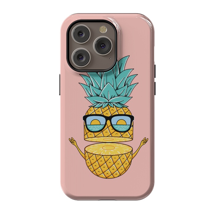 iPhone 14 Pro StrongFit Pineapple Sunglasses Pink by Coffee Man