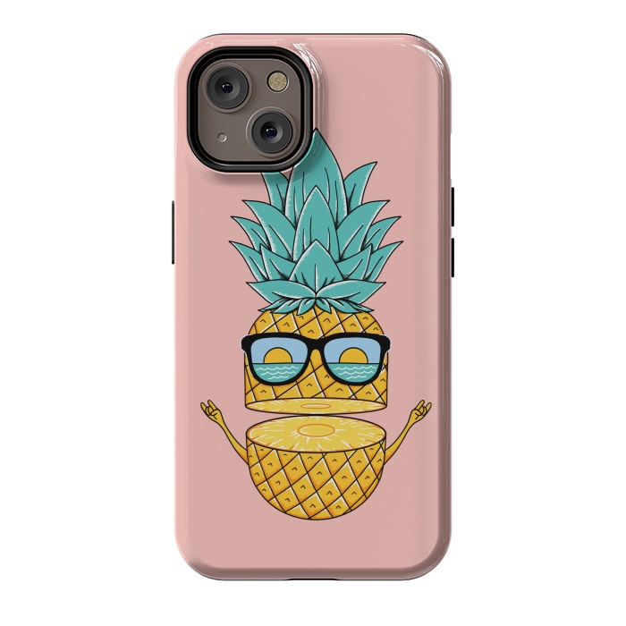 iPhone 14 StrongFit Pineapple Sunglasses Pink by Coffee Man
