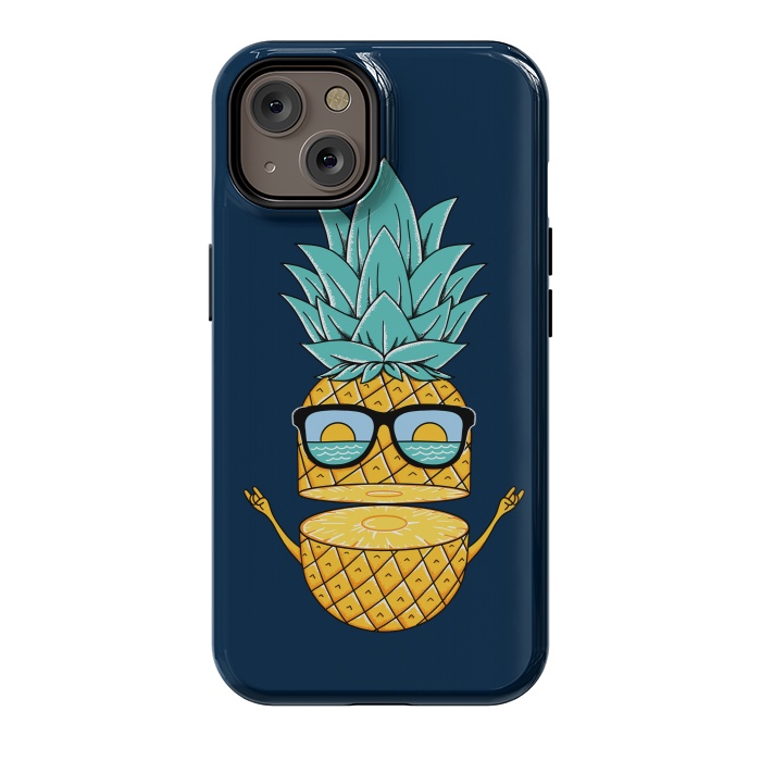 iPhone 14 StrongFit Pineapple Sunglasses Blue by Coffee Man