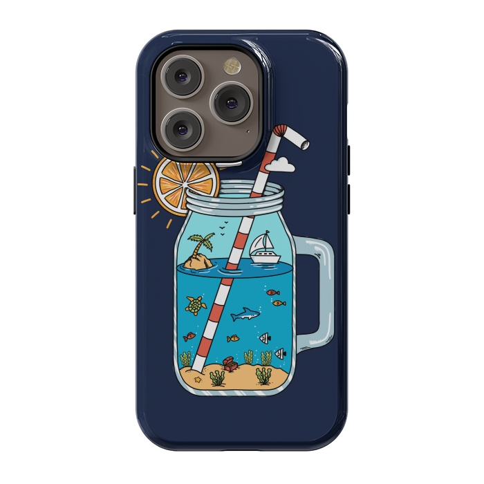iPhone 14 Pro StrongFit Drink Landscape Blue by Coffee Man