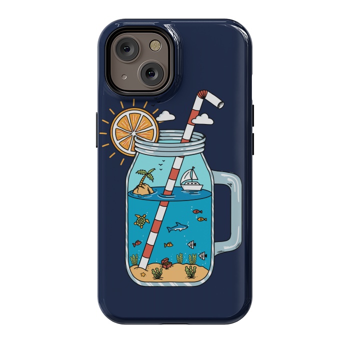 iPhone 14 StrongFit Drink Landscape Blue by Coffee Man