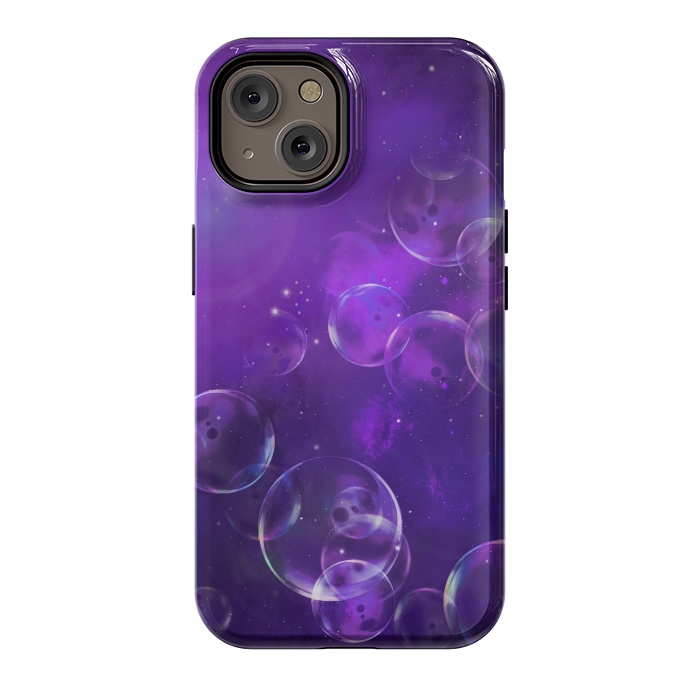 iPhone 14 StrongFit Surreal Purple Bubbles by Andrea Haase