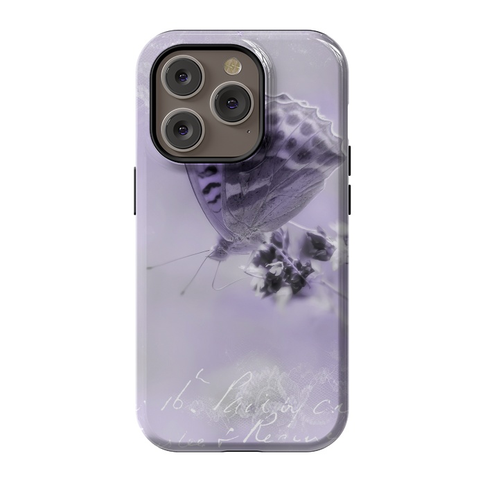 iPhone 14 Pro StrongFit Purple Butterfly by Andrea Haase