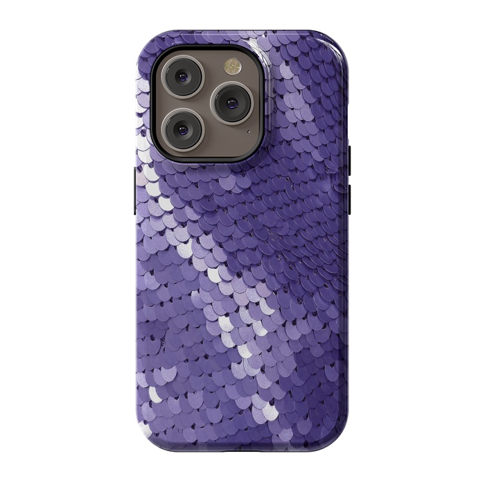 iPhone 14 Pro StrongFit Shiny Purple Sequins  by Andrea Haase
