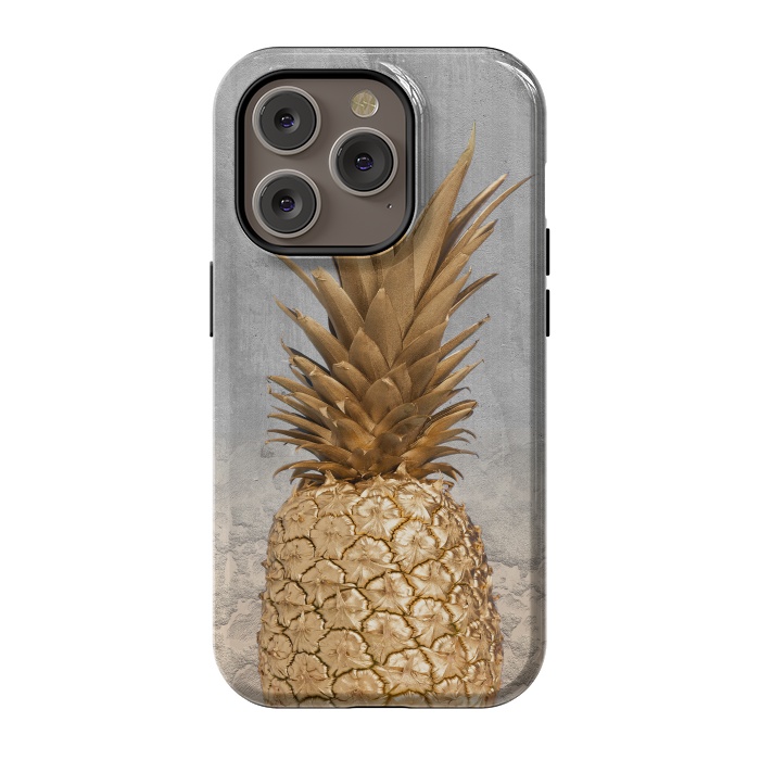 iPhone 14 Pro StrongFit Gold Pineapple and Marble by  Utart