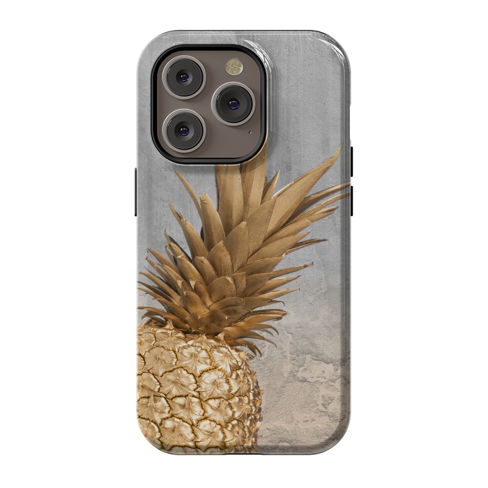 iPhone 14 Pro StrongFit Gold Aloha Pineapple  by  Utart