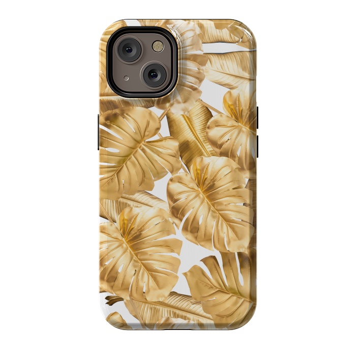 iPhone 14 StrongFit Aloha Gold Monstera Jungle by  Utart