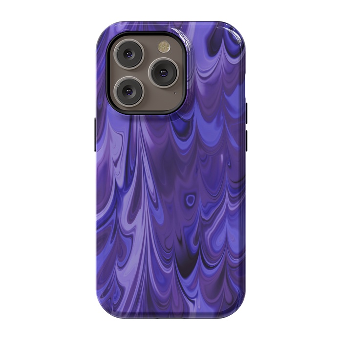 iPhone 14 Pro StrongFit Purple Faux Marble 2 by Andrea Haase